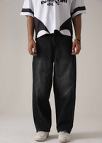 The Shadow Rail Black Loose Denim