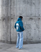 Oversized Aqua Blue Hoodie with 3D Print- UNISEX