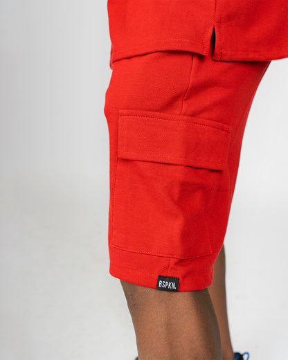 Red Cargo Shorts