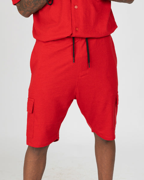 Red Cargo Shorts