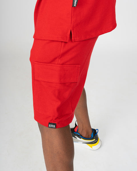 Red Cargo Shorts